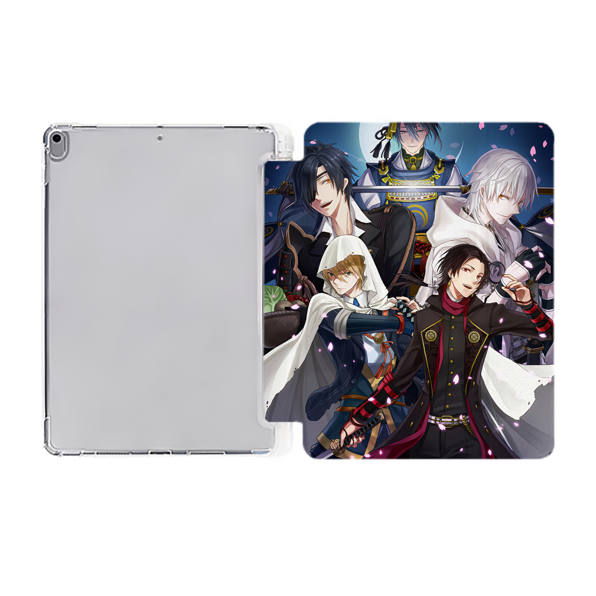 （画像用） 刀剣乱舞 Touken Ranbu IPad ケース ペン収納付き 三つ折りスタンド PUレザー×シリコン 対応機種9.5/10.5/10.9インチ